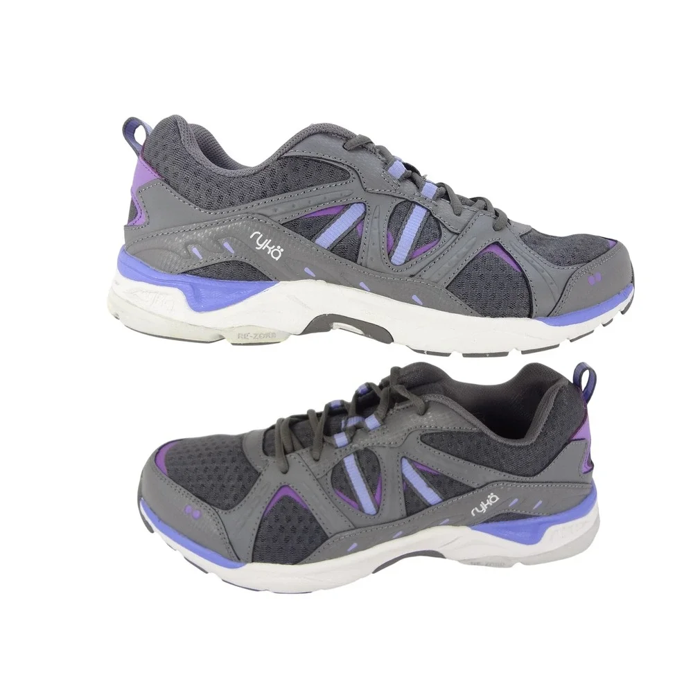 Ryka Revenant Wom 9.5 Grey Purple Walking Shoes Stability‎ Arch Support RE-ZORB